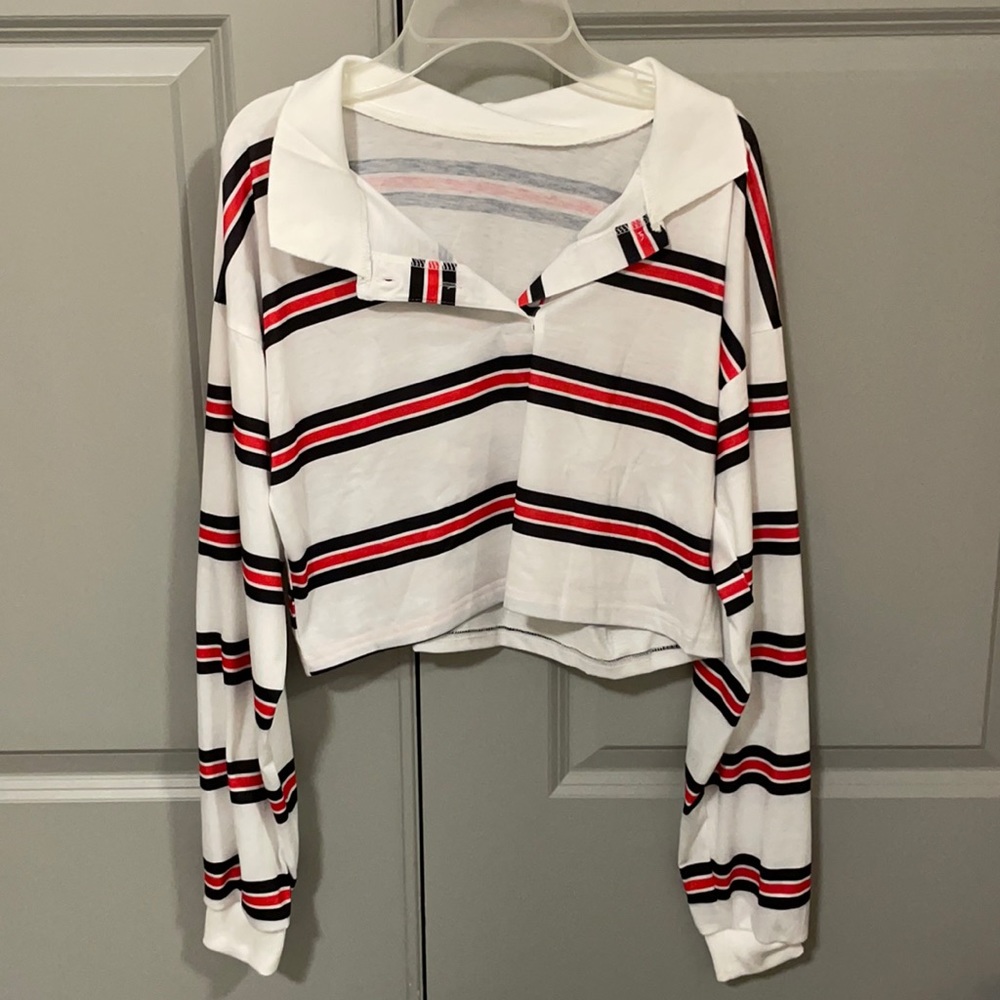 forever 21 long-sleeve crop top, size S